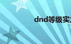 dnd等级实力设定 dnd 