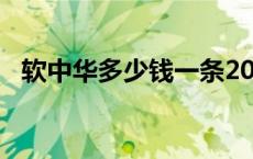 软中华多少钱一条2023款 软中华多少钱一条 