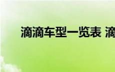 滴滴车型一览表 滴滴和首汽哪个赚钱 