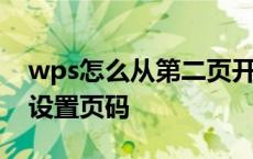 wps怎么从第二页开始设置页码 第二页开始设置页码 