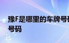 豫F是哪里的车牌号码区号 豫f是哪里的车牌号码 