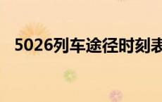 5026列车途径时刻表 5026次列车时刻表 