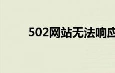 502网站无法响应怎么办 502网站 