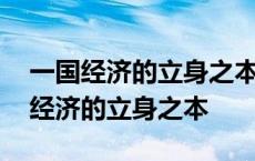 一国经济的立身之本和财富之源指的是 一国经济的立身之本 