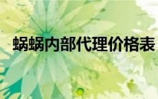 蜗蜗内部代理价格表 蜗蜗代理级别价格表 