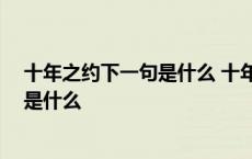 十年之约下一句是什么 十年之约经典语录 十年之约下一句是什么 