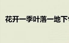 花开一季叶落一地下句 花开一季叶落一地 