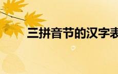 三拼音节的汉字表 三拼音节字母表 