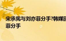 宋承宪与刘亦菲分手?韩媒回应真的分手 宋承宪承认与刘亦菲分手 