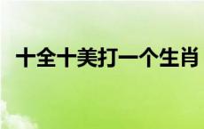 十全十美打一个生肖 十全十美打一个数字 