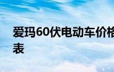 爱玛60伏电动车价格表 爱玛60v电动车价格表 