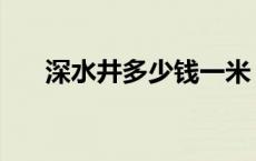 深水井多少钱一米 打水井多少钱一米 