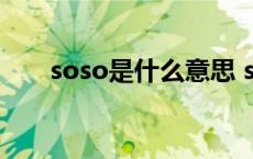 soso是什么意思 soso什么意思中文 