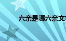 六亲是哪六亲文字 六亲是哪六亲 