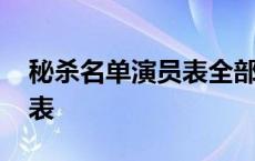 秘杀名单演员表全部演员介绍 秘杀名单演员表 