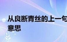 从良断青丝的上一句是什么 从良断青丝什么意思 