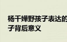 杨千嬅野孩子表达的是什么感情 杨千嬅野孩子背后意义 