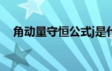 角动量守恒公式j是什么 角动量守恒公式 