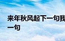 来年秋风起下一句我等故人归 来年秋风起下一句 