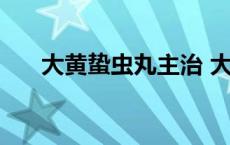 大黄蛰虫丸主治 大黄蛰虫丸治什么病 