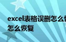 excel表格误删怎么恢复回来 excel表格误删怎么恢复 