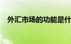 外汇市场的功能是什么? 外汇市场的功能 