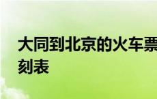 大同到北京的火车票查询 大同至北京列车时刻表 