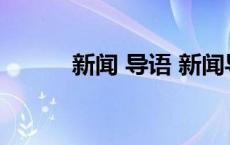 新闻 导语 新闻导语怎么写示例 