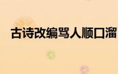 古诗改编骂人顺口溜 骂人古诗改编300首 