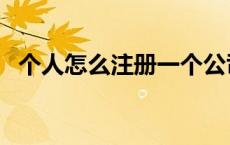 个人怎么注册一个公司 个人如何0元注册公司 