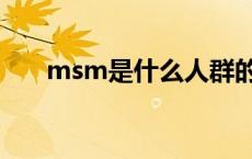 msm是什么人群的缩写 msm是什么 