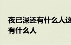 夜已深还有什么人这歌词是什么歌 夜已深还有什么人 