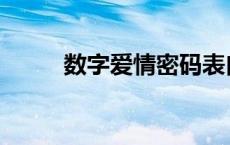 数字爱情密码表白 数字爱情密码 