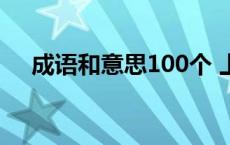 成语和意思100个 上什么下什么的成语 