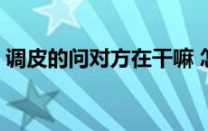 调皮的问对方在干嘛 怎么幽默问对方在干嘛 