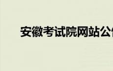 安徽考试院网站公告栏 安徽考试院网 