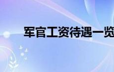 军官工资待遇一览表2022 军人待遇 