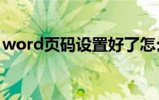 word页码设置好了怎么保存 word页码设置 