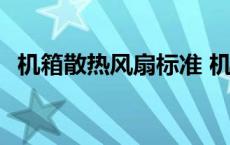 机箱散热风扇标准 机箱散热风扇安装图解 