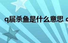 q届杀鱼是什么意思 q界的杀鱼是什么意思 