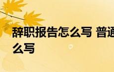 辞职报告怎么写 普通员工100字 辞职报告怎么写 