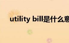 utility bill是什么意思 utility什么意思 