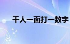 千人一面打一数字 千人一面打一生肖 