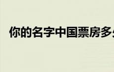 你的名字中国票房多少 你的名字中国票房 