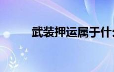 武装押运属于什么部门 武装押运 