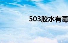 503胶水有毒吗? 503胶水 