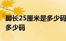 脚长25厘米是多少码宽10厘米 脚长25厘米是多少码 