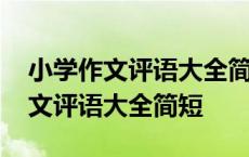 小学作文评语大全简短优缺点三年级 小学作文评语大全简短 