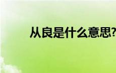 从良是什么意思? 从良是什么意思 