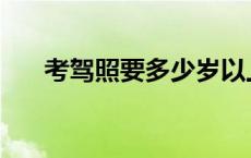 考驾照要多少岁以上 考驾照要多少岁 